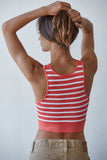 Knit Seamless Ribbed Striped Racerback Brami