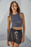 S1021N | Casual Crew Neck Crop Top