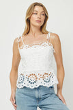 EYELET PEPLUM TOP