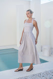 Taupe Stripe Halter Maxi Dress