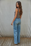 S1309N | Knit Striped Seamless Padded Tank Top